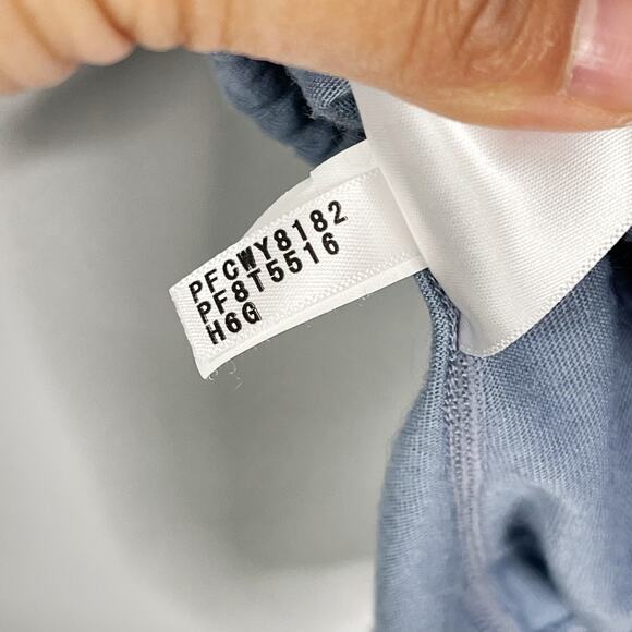 Calvin Klein Performance XSmall Blue Tie Bottom Open Back Long Sleeve Top Scoop - Picture 10 of 10